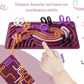 NHQZ Sensory Toy, Sensory Toys Fidget Game for Autism, Stress, Anxiety Games, Play Toy for Children from 3 Years and Adults, Sensory Toy Activity Board, with Travel Bag & 20 Cords