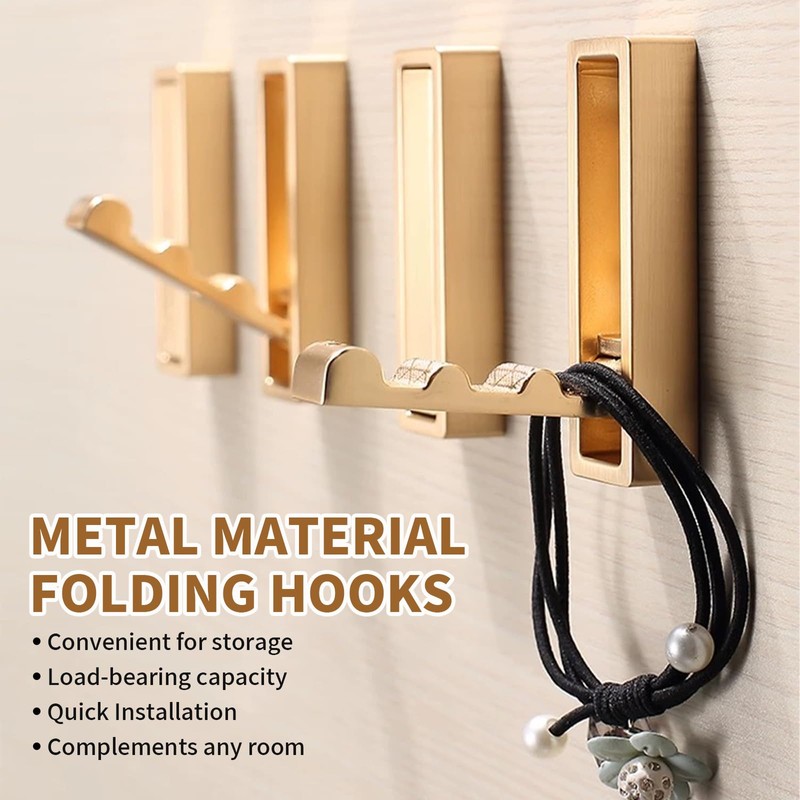 atnayo 4pcs Foldable Wall Hook, Heavy Duty Folding Hooks Wall