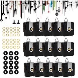 15 Pack Clock Movement Replacement Parts, Silent Clock Mechanism Replacement Kit with 20 Pairs Hands, Clock Movement Motor Kit for Clock Repair, Replacement and Custom Clock(Thread Length 15mm)