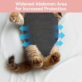 3 PCS Cat Recovery Suit for Spay Abdominal Wounds, Onesie After Surgery, Anti-Licking Kitten Suit for Female Cats