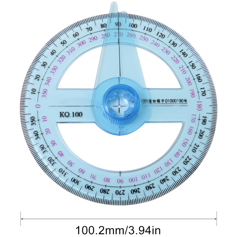 LUORNG 2PCS Full Circle Protractor Angle Ruler with Rotating Indicator
