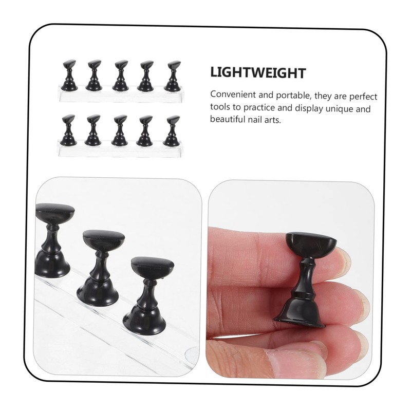 TOVINANNA 2Sets Acrylic Nail Art Tips Holder Magnetic Practice Stands