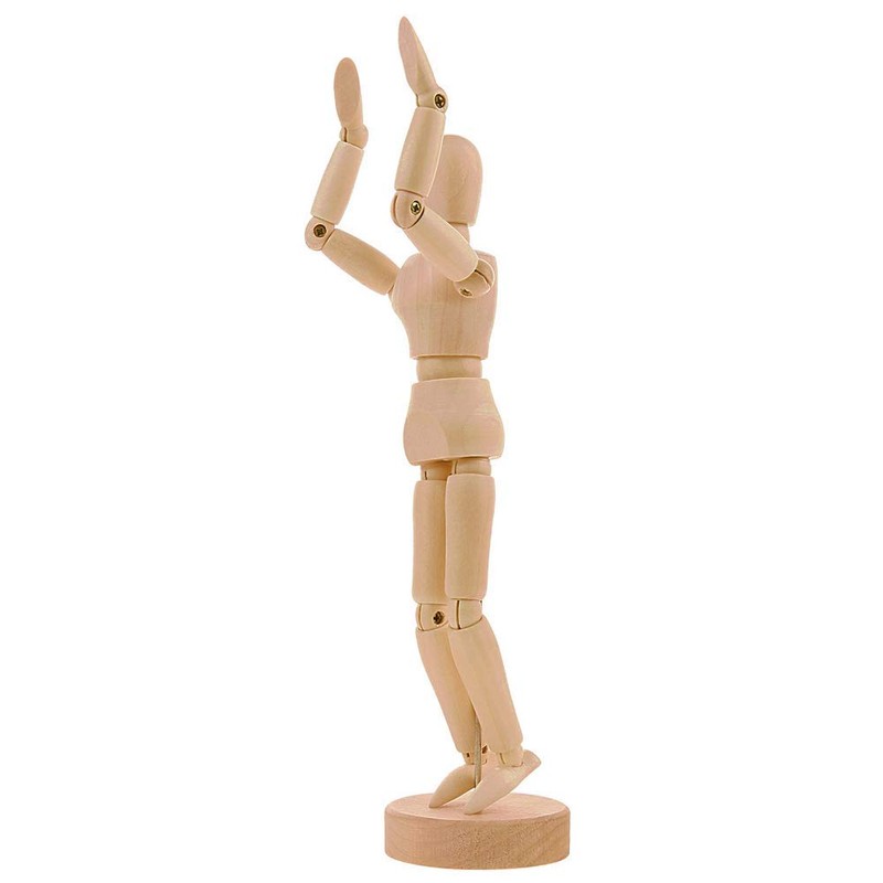 Manikin Male 12 inches Body Doll, Wooden Puppet - Flexible