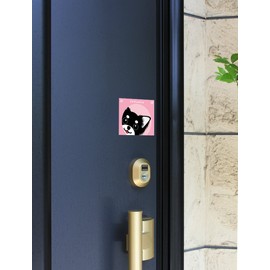 見つめる チワワ ロング ブラック タン ＆ ホワイト 犬 ステッカー ピンクバック MK-2