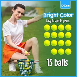 D-Xam Foam Golf Balls Bulk Practice Golf Ball Yellow Soft | Long Lasting & Realistic Feel | Limited Flight Use Indoors Outdoors Backyard Training