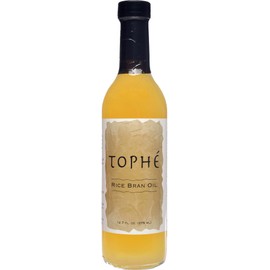 RICE BRAN OIL | All Natural, Made from 100% Non-GMO Rice | Rich in Vitamin E and Gamma-Oryzanol | Unfiltered, Non Winterized, No Trans Fat | 12.7 Oz Glass bottle By Tophé