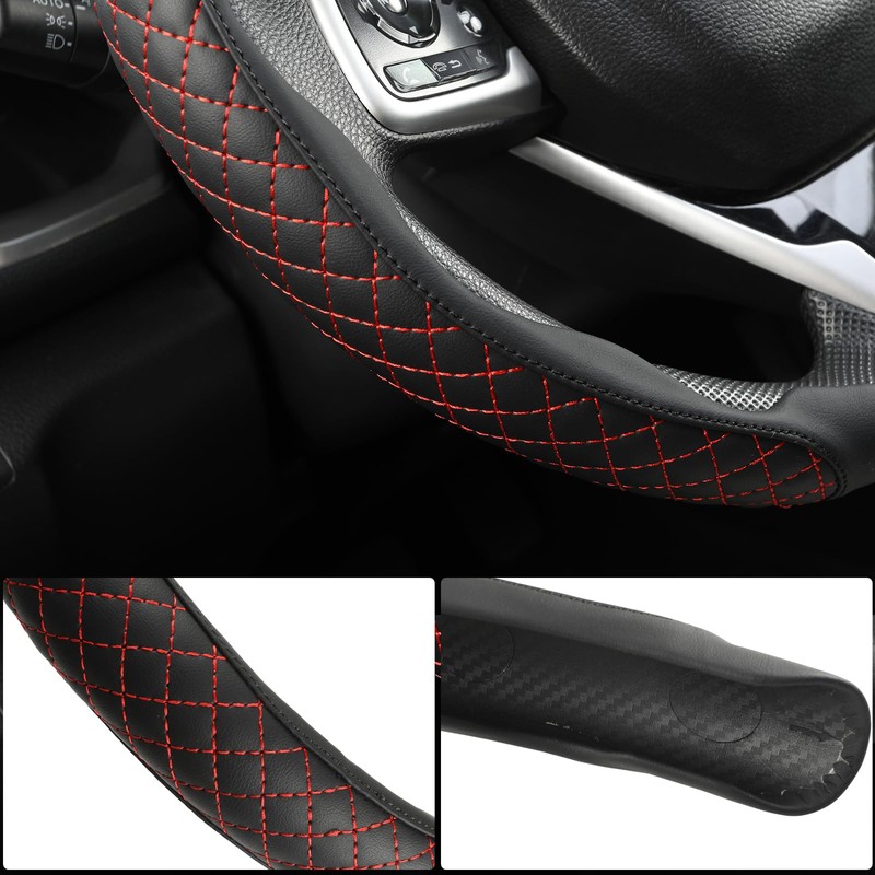 West Llama 3PCS Leather Auto Steering Wheel Cover for 99%