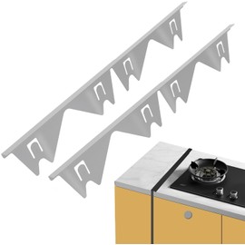 Stove Gap Covers Stainless Steel, 2 Pack Stove Gap Filler Easy Retractable Length 13.8" -27.5", Width 0.79" Stove Gap Guards Range Trim Kit, Heat Resistant Guard Between Stove Top & Counter (Silber)