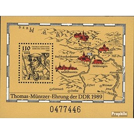 Prophila Collection DDR (RDA) Block 97 (Full.Edition) First Day Postmark Used 1989 Thomas müntzer (Stamps for Collectors)
