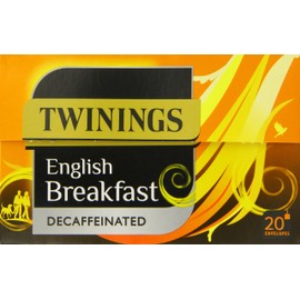 Twinings English Breakfast Decaffeinated Tea Bags, 4 Boxes of 20 Individually Wrapped Enveloped Tea Bags