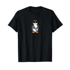 Funny Penguin Wearing Sunglasses Playing Bassoon T-Shirt