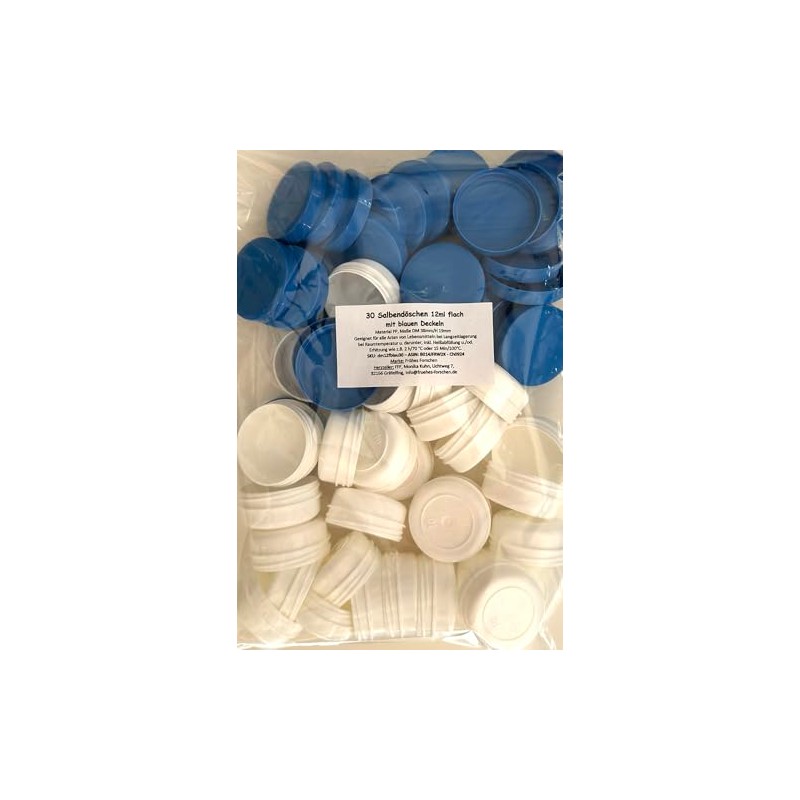 30 ointment containers, cream containers, flat ointment jar, 12 ml