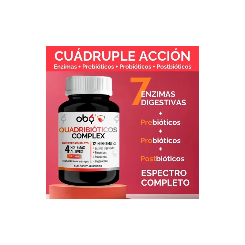 Enzimas Digestivas + Probioticos + Prebioticos + Postbioticos | Quadribioticos