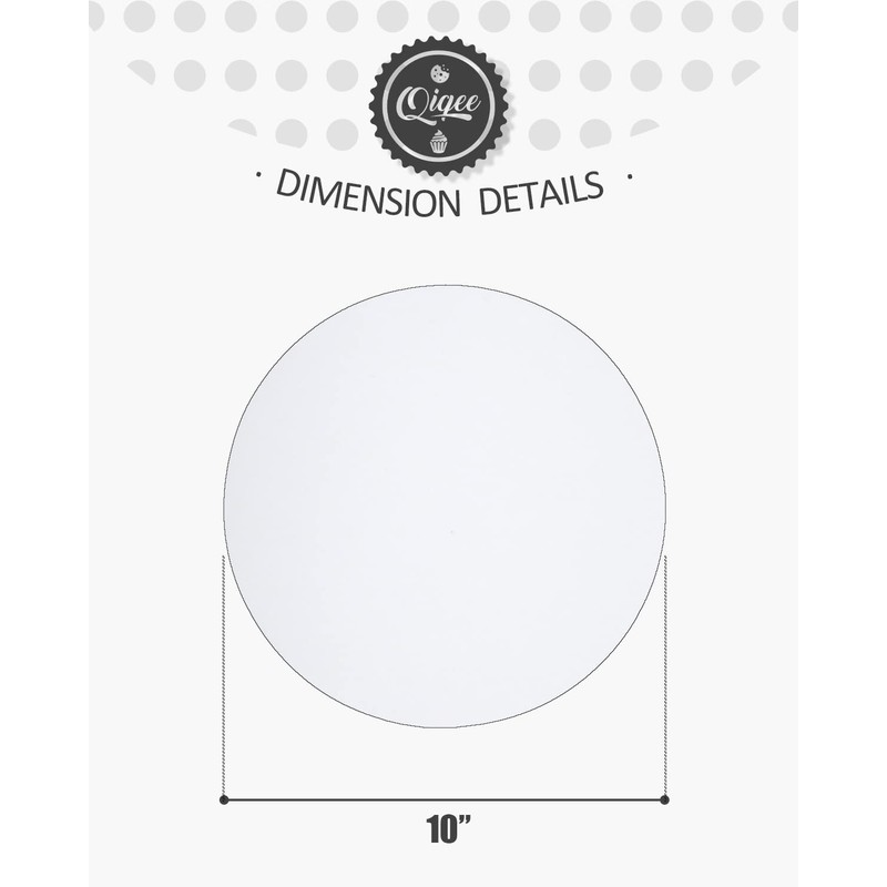 qiqee 40-Packs Cake Boards Round 10 Inch White Circles Rounds
