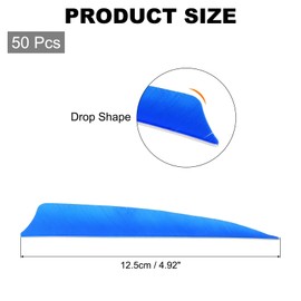sourcing map Arrow Vanes Arrow Fletching 5" Shield Shape Turkey Feathers for Hunting DIY Shooting(Sky Blue, Pack of 50)