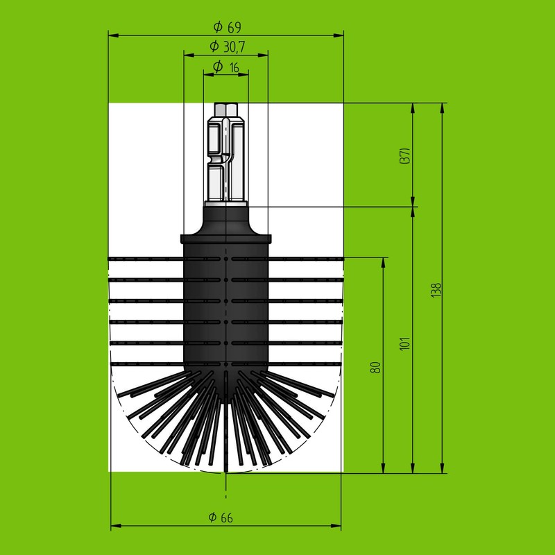 Bürstenking Toilet Replacement Brush Head, 69 mm, Toilet Brush Head