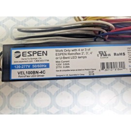 ESPEN VEL100BN-4C 120-277V RETROFLEX LED DRIVER FOR 2,3,4'