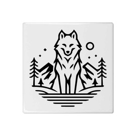 'Wild Wolf' 108mm Square Ceramic Tile (TD00027920)