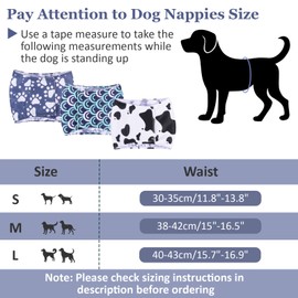 Reusable Dog Diapers Male 3pcs, Super Absorbent Dog Pants for Male, Washable Belly Bands for Dogs, Adjustable Dog Nappies Wrap for Small Medium Large Dogs (M)