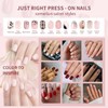 XZMeiLun Ombre Pink Press On Nails Short Ovale 24 Pcs,