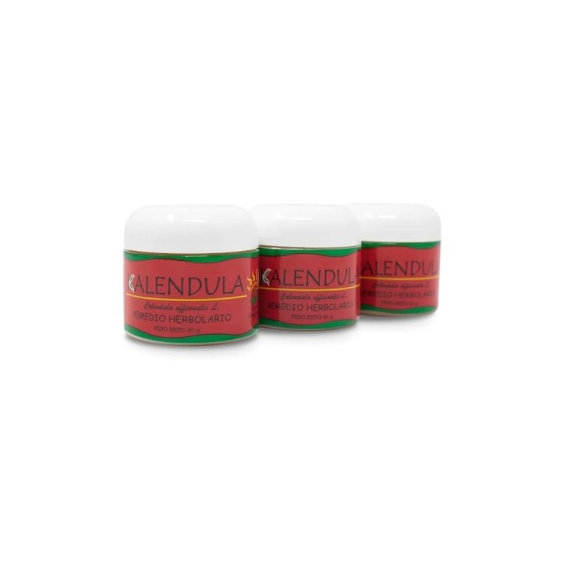 Pack 3 Pomada Natural de Caléndula 60g - Altamente Concentrada.