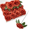 NEVISI Artificial Flowers Burnt Orange Fake Rose Silk Rose 16