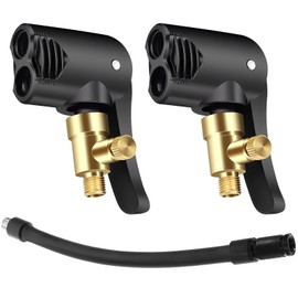 Pack of 2 Car Valve Lever Connector and 17.3 cm Hose, Adapter French Valve to Car, Ideal for Tyre Inflation and Vehicle Maintenance, Compatible with Car, Motorcycle and Bicycle