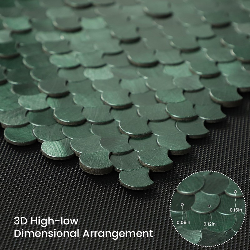 Green Peel and Stick Backsplash Fish Scale Tile, Self Adhesive
