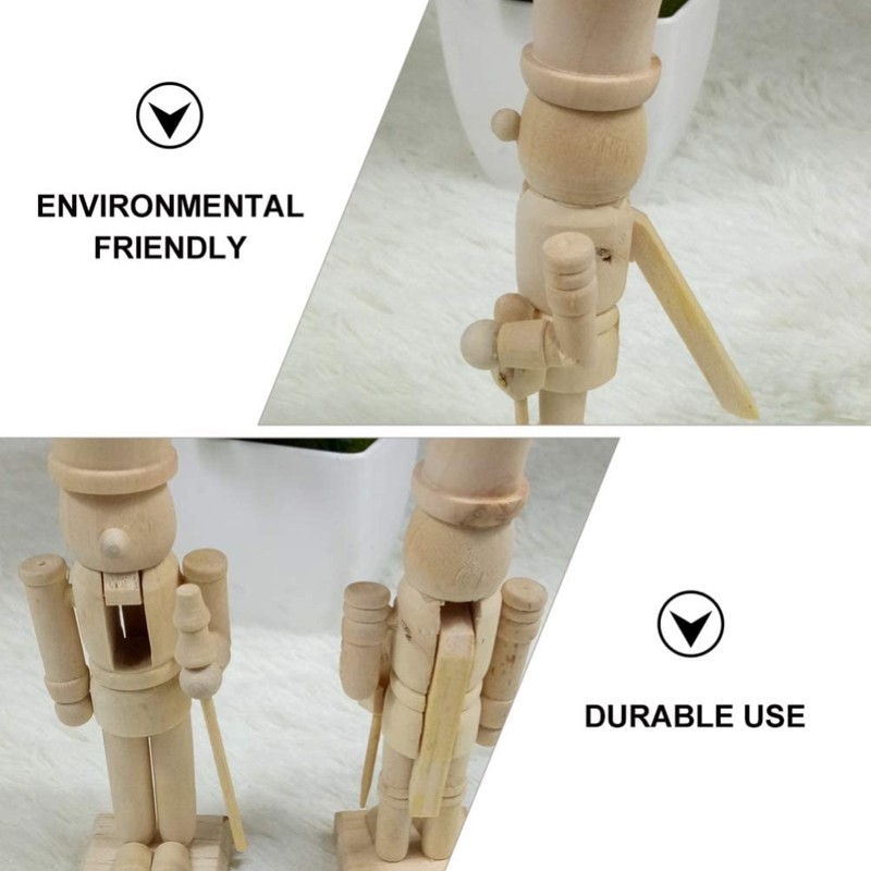 6pcs 12cm Christmas Nutcracker Ornament Set Wooden Nutcracker Character Soldier