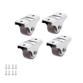 Mini Fixed Caster Wheels 1-inch Mini Caster Wheels, Set of 4, Steel Frame with TPE Rubber, for Small Furniture ﻿