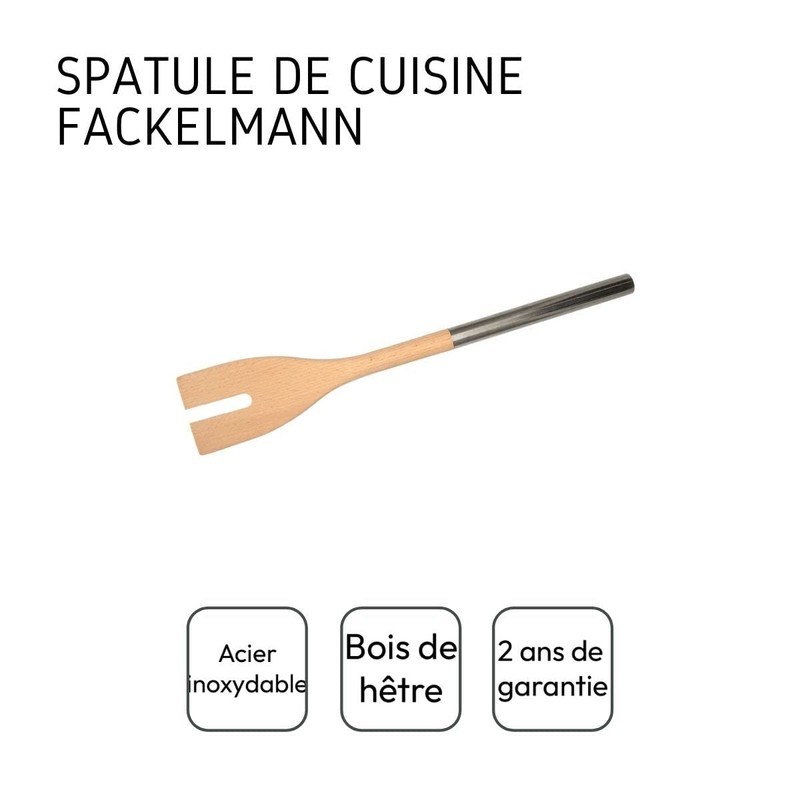 Fackelmann 30375 Salad Fork Beech Wood and Stainless Steel Handle
