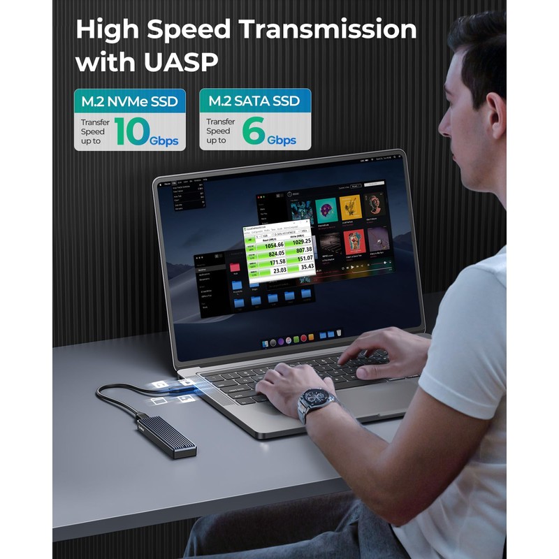 ORICO NVMe SATA SSD Enclosure, USB 3.1 Gen 2 (10