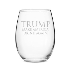 Trump Makes America Drink Again Stemless 21 oz Wine Glass - Set of 4