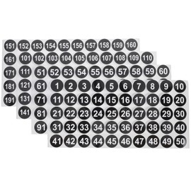 COHEALI 4 Sheets Digital Stickers Number Stickers Bins Labels Decal Stickers Circle Stickers Racing Stickers Auction Paddles with Numbers Numbered Stickers Racing Number Decals Vinyl