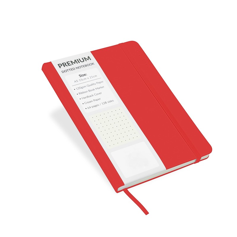 Bullet Journal A5 Dotted Notebook with Faux Leather Hardback Cover