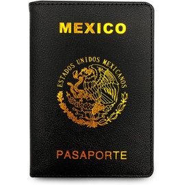 Funda para Pasaporte de Cuero Lumbor37 Protector Organizador de Documentos de Viaje Cartera para Pasaporte de Viaje Familiar para Hombres y Mujeres (Negro)