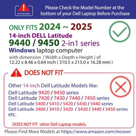 mCover Case ONLY Compatible for 2024～2025 14" Dell Latitude 9440 9450 2-in-1 Windows Notebook Computer (NOT Fitting Any Other Dell Models)- Aqua