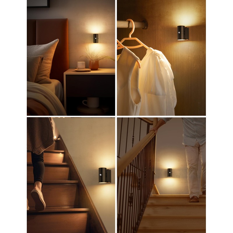 L LOHAS LED Motion Sensor Night Light, Rechargeable Night Light,
