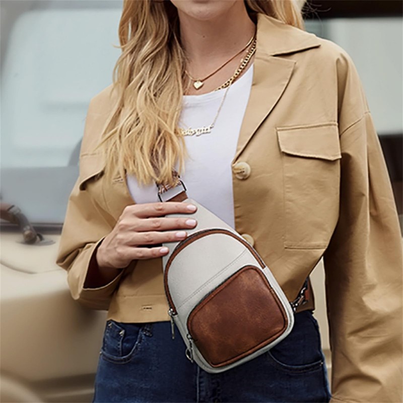 Shoulder Bag for Women Retro Leather Large Capacity Chest Bag