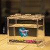 Mini Desktop Aquarium, Plastic Miniature Betta Fish Tank Portable Stackable