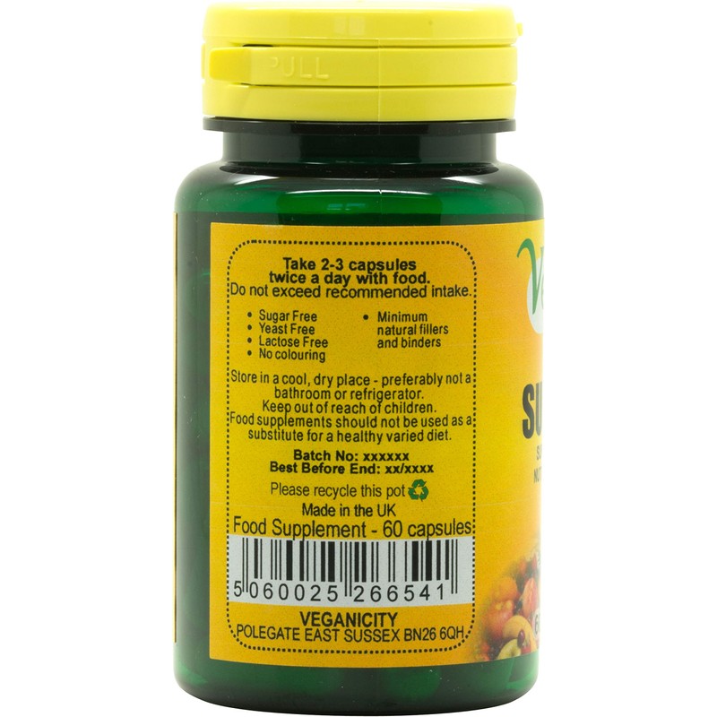 Veganicity SuperGreens 500mg Capsules : Superfood General Health & Well-Being