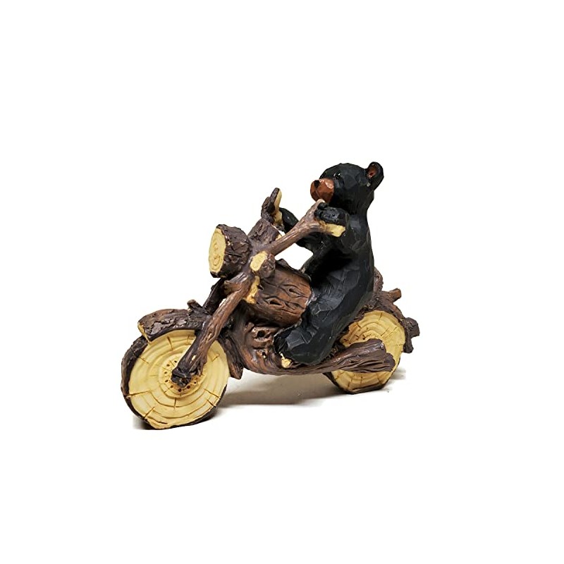 Lipco Black Bear Motorcycle Biker Figurine