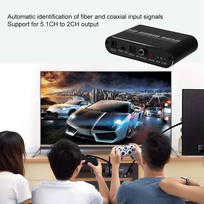 5.1 CH RCA Digital Fiber optic Coaxial to Analog Audio