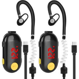 ELIDAIP T-M9 Super Mini Walkie Talkies with Earpieces Small Portable FM Transceiver Mini Two Way Radios for Security, Restaurant, Workplace,Out Door Sport,Supermarket,Hospital,Tourism Black 2-Pack