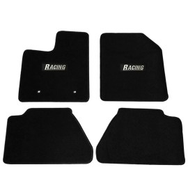 Unbranded For 07-13 Ford Edge Sedan Black Nylon Floor Mat Carpet Front & Rear w/ Racing