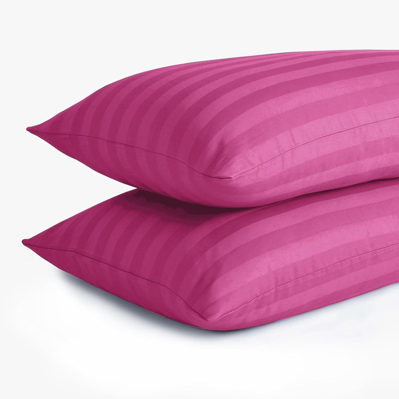Yorkshire Bedding Pillow Cases 2 Pack Brushed Microfiber Housewife Striped