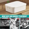 2 Pcs Plastic Storage Box with Lid, White Storage Boxes