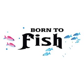 Boys Born to Fish Cute Sports Wall Decal Decoration Fisherman Motivational Quote Vinyl Wall Art Lasts Years and Easily Removable - Size: 10 in(W) x 4 in(H)