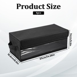Lyksgir 4 Pack CD Storage Box with Visible Window, Stackable CD Case Holder
