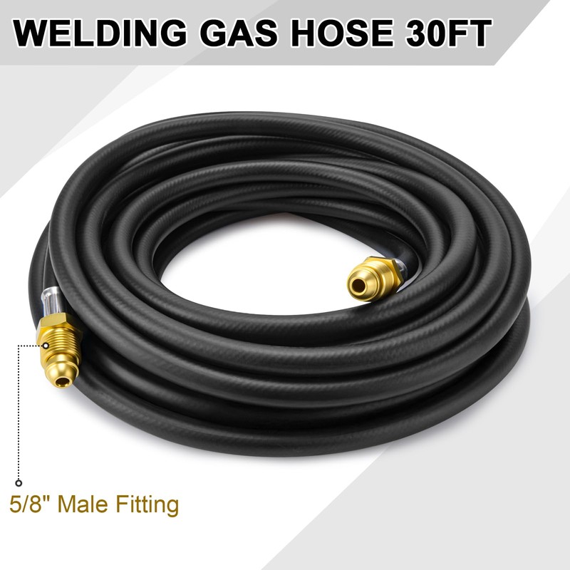 Argon Hose, Welding Gas Hose 30FT 5/8"X18 Male Inert for
